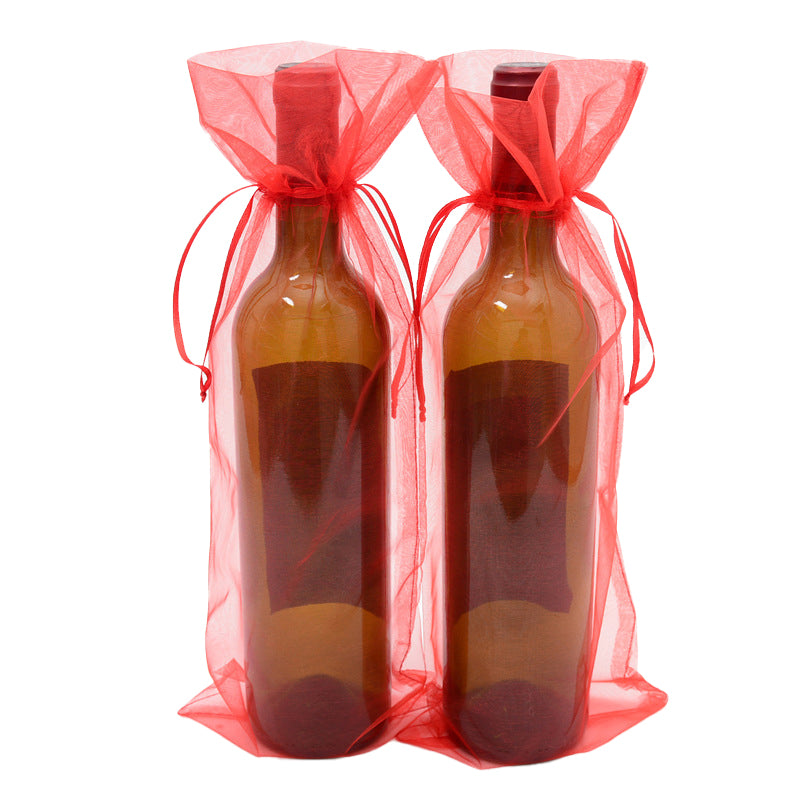 50pcs Organza Wine Bags 140x360mm