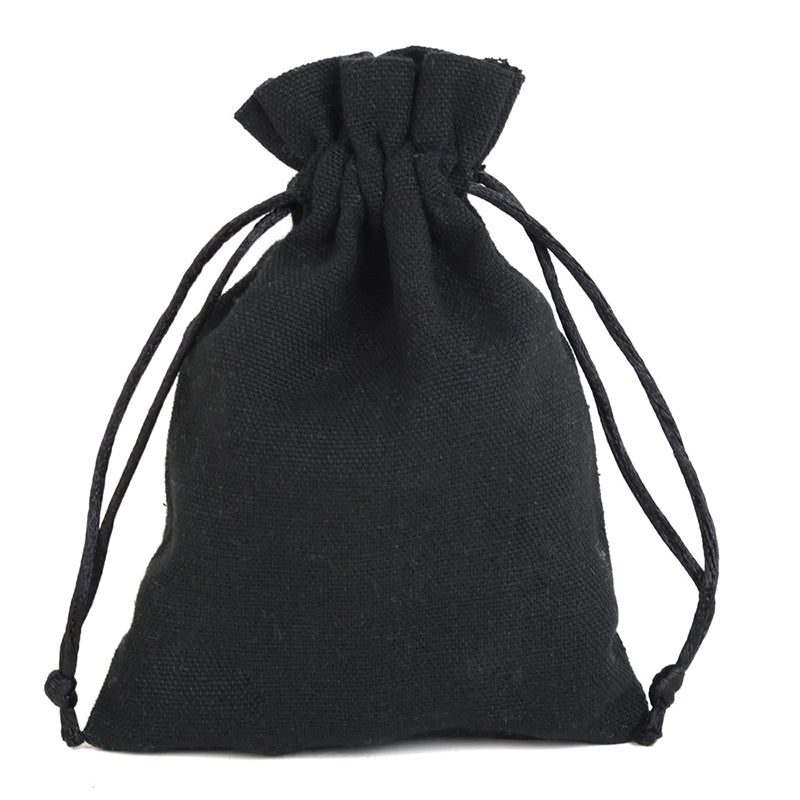 Black Canvas Drawstring Bags - 7 Sizes