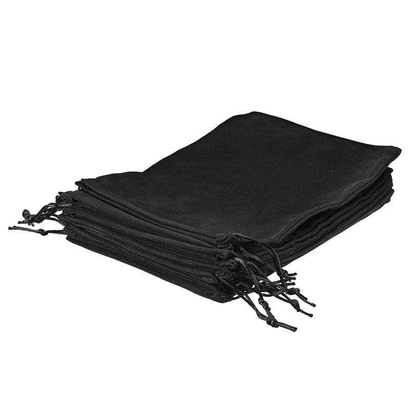 Double Sided Black Velvet Drawstring Bags - 5 Sizes