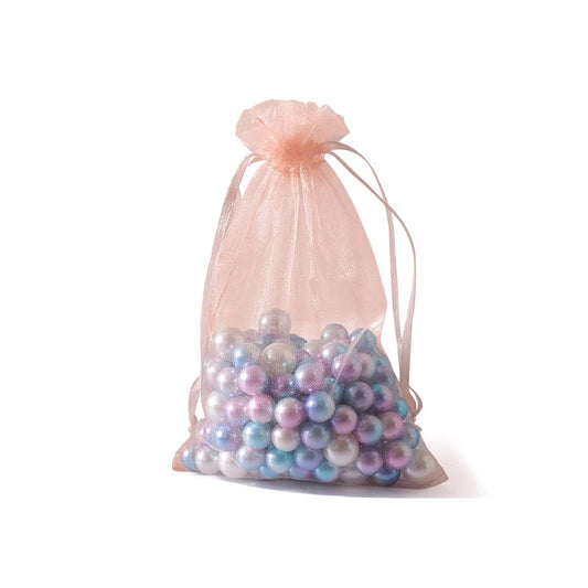 100pcs Light Orange Sheer Organza Bags - 7 Sizes