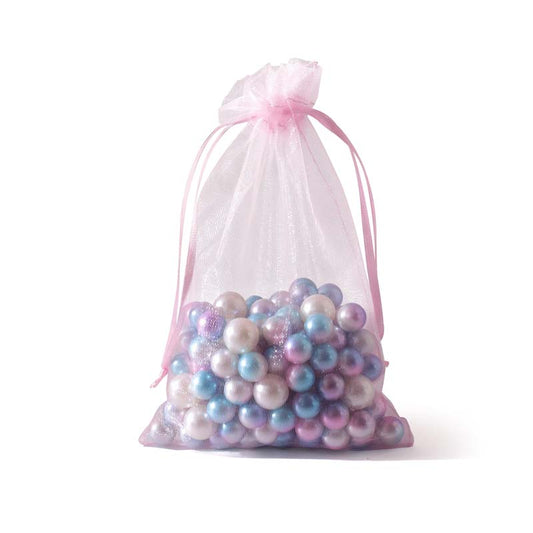 100pcs Pink Sheer Organza Bags - 7 Sizes