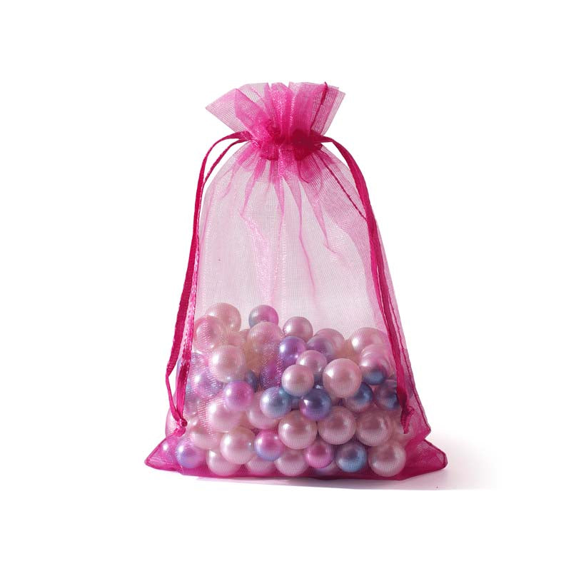 100pcs Rose Sheer Organza Bags - 7 Sizes
