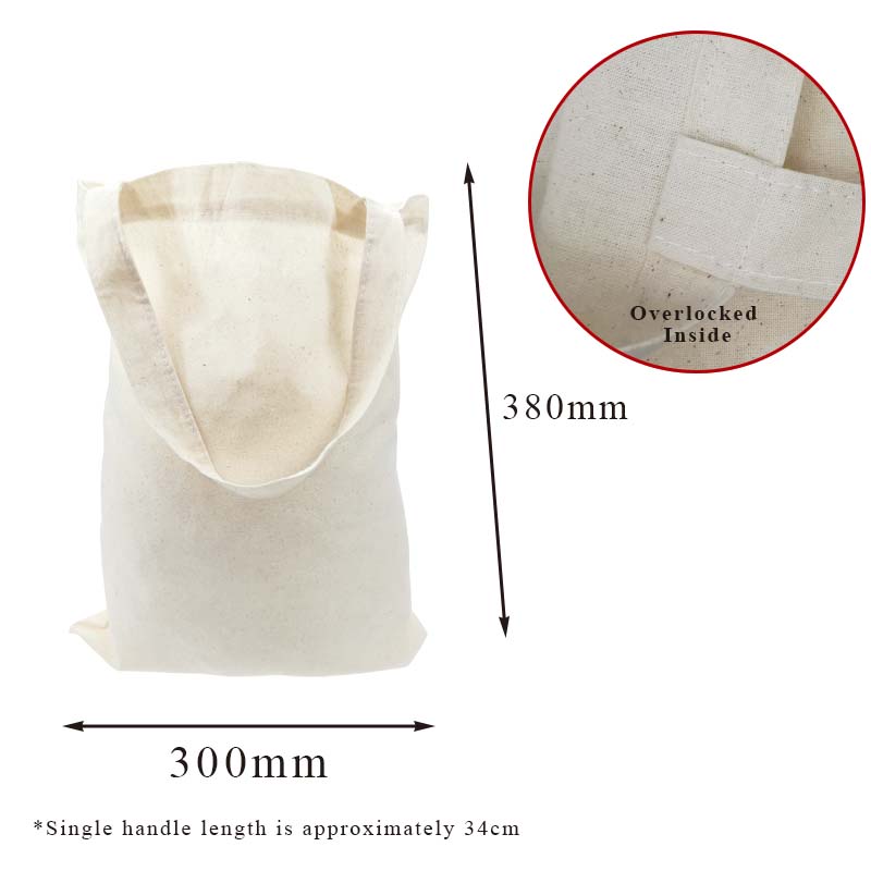Calico Tote Bags with Short Handles - 2 Sizes