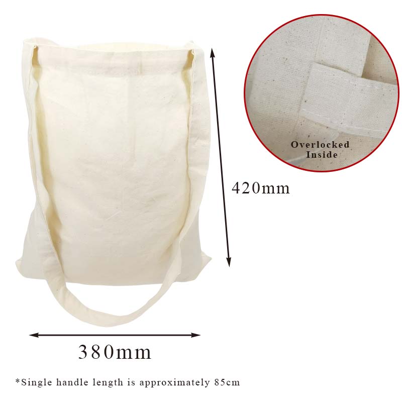 Calico Tote Bags with Long Handles 380x420mm