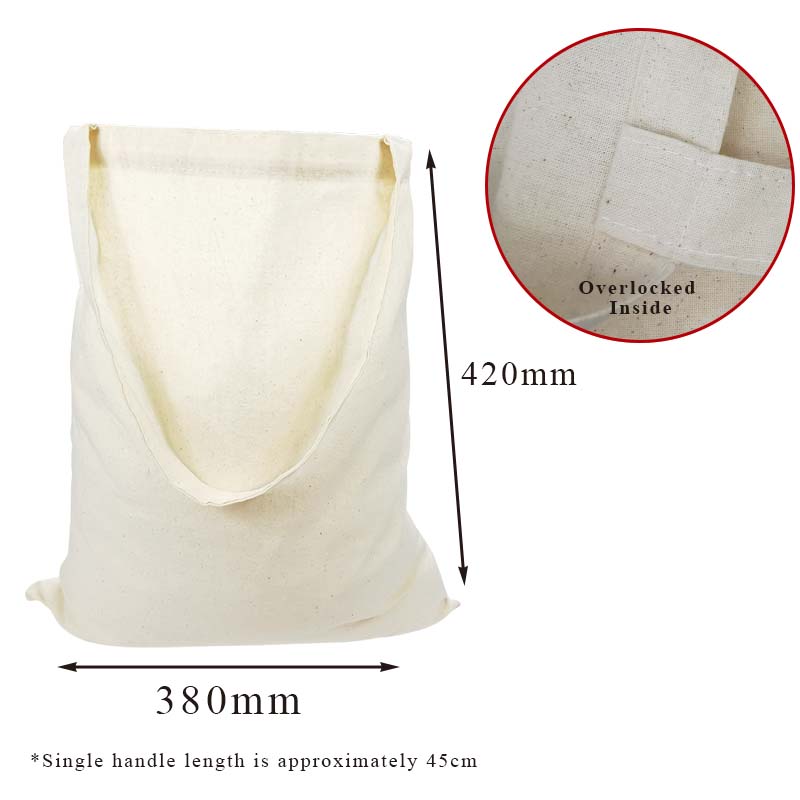 Calico Tote Bags with Short Handles - 2 Sizes
