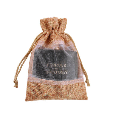 Burlap Jute Drawstring Bags with Sheer Organza Window 100x140mm