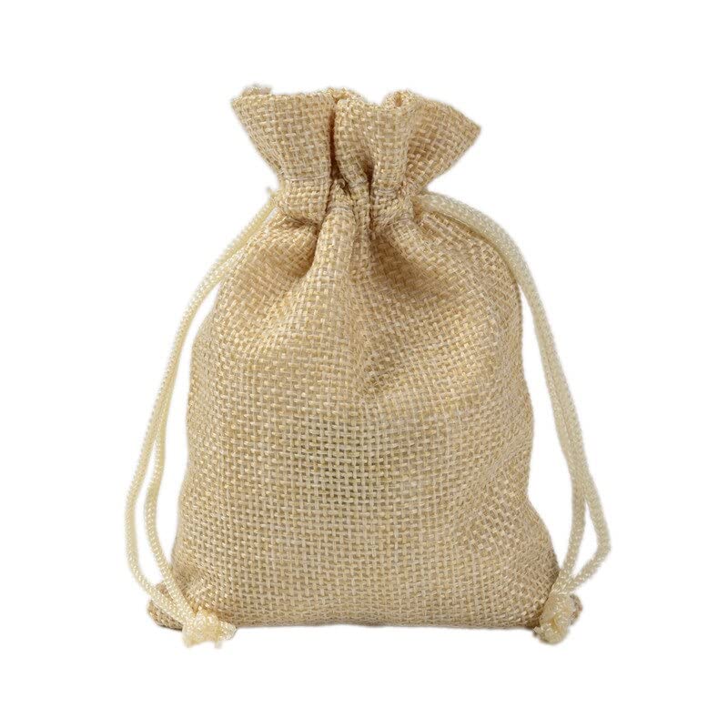 Burlap Jute Drawstring Bags Cream - 7 Sizes – Pot Packaging