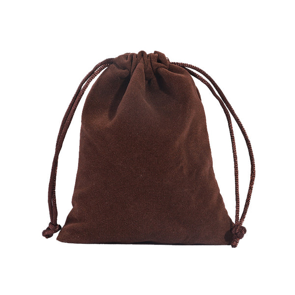 Double Sided Brown Velvet Drawstring Bags - 4 Sizes – Pot Packaging