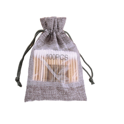 Burlap Jute Drawstring Bags with Sheer Organza Window 100x140mm