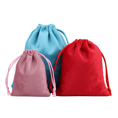 Luxury Soft Velvet Drawstring Bags Grey - 4 Sizes