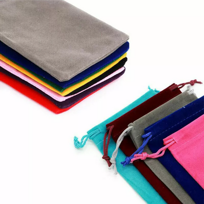 Luxury Soft Velvet Drawstring Bags Grey - 4 Sizes