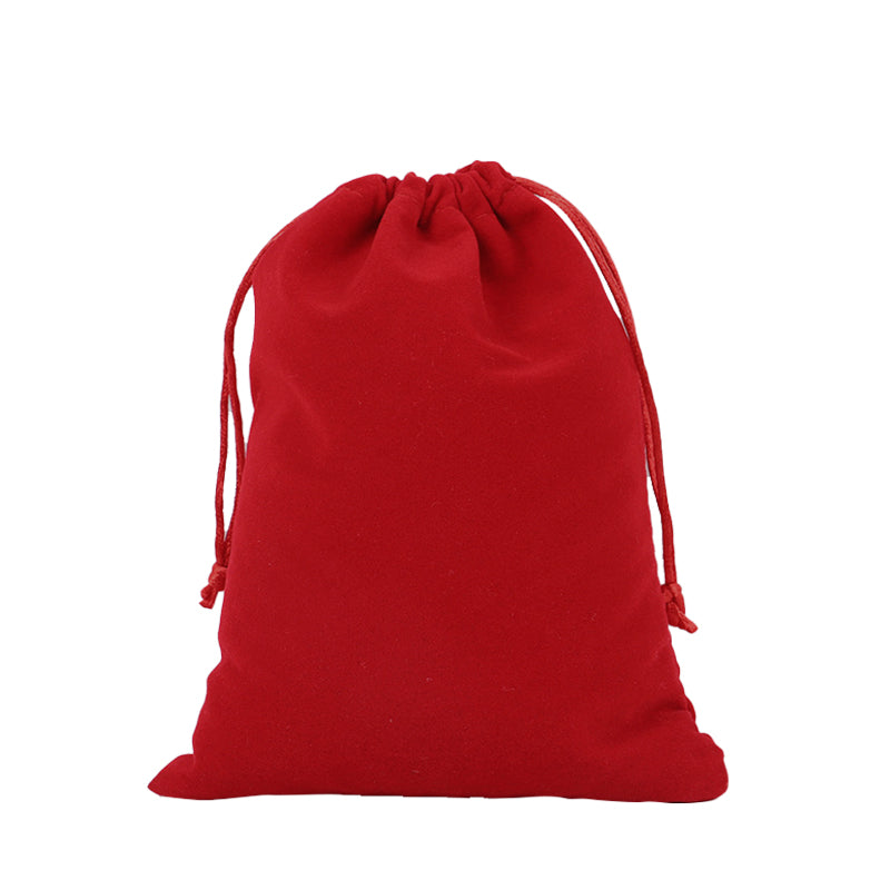 Red Drawstring Double Sided Red Velvet Drawstring Bags - 4 Sizes – Pot Packaging