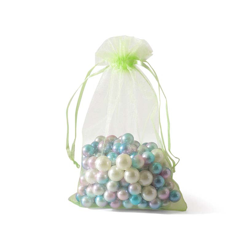 100pcs Fruit Green Sheer Organza Bags - 7 Sizes