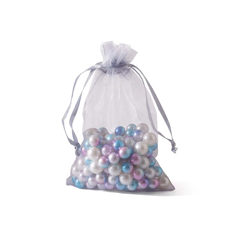 100pcs Grey Sheer Organza Bags - 7 Sizes