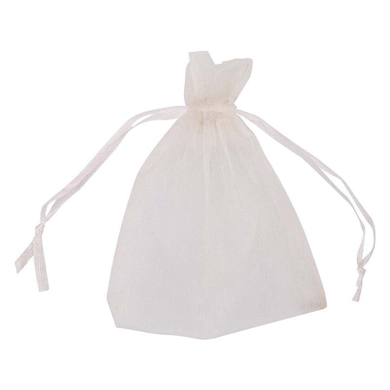 100pcs Off White Sheer Organza Bags - 7 Sizes