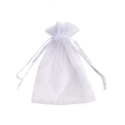 100pcs White Sheer Organza Bags 7 Sizes