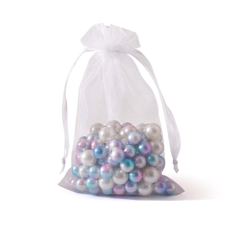 100pcs White Sheer Organza Bags 7 Sizes