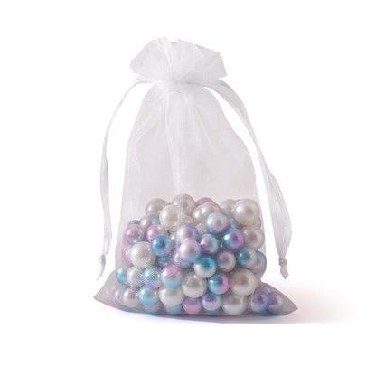 100pcs White Sheer Organza Bags 7 Sizes